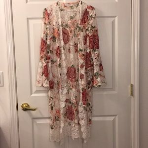 Floral Lace Duster Cardigan